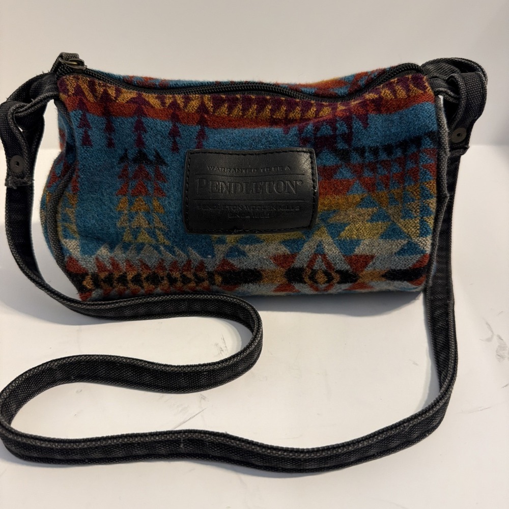 Pendleton Wool Purse/travel Bag Western Aztec Pattern Shoulder Crossbody Wool